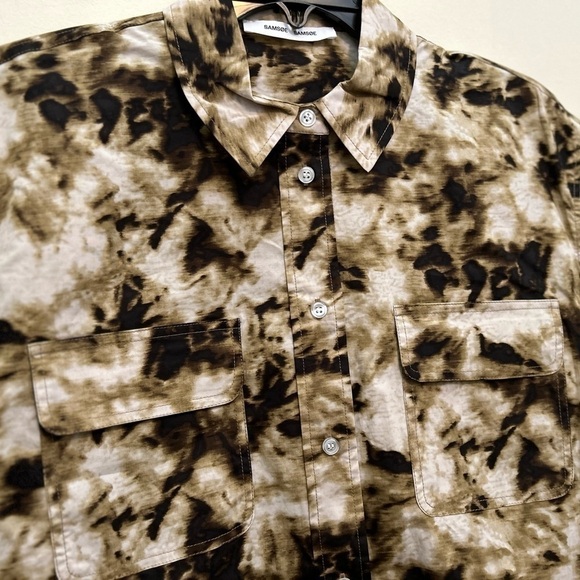 𝅺SAMSOE SAMSOE Tea Shirt Top in Camo Clay, Size M - Picture 12 of 15
